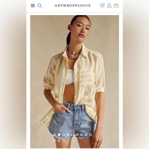 Anthropology Maeve High-Low Buttondown. Size X-Small. NWOT. - Picture 2 of 13